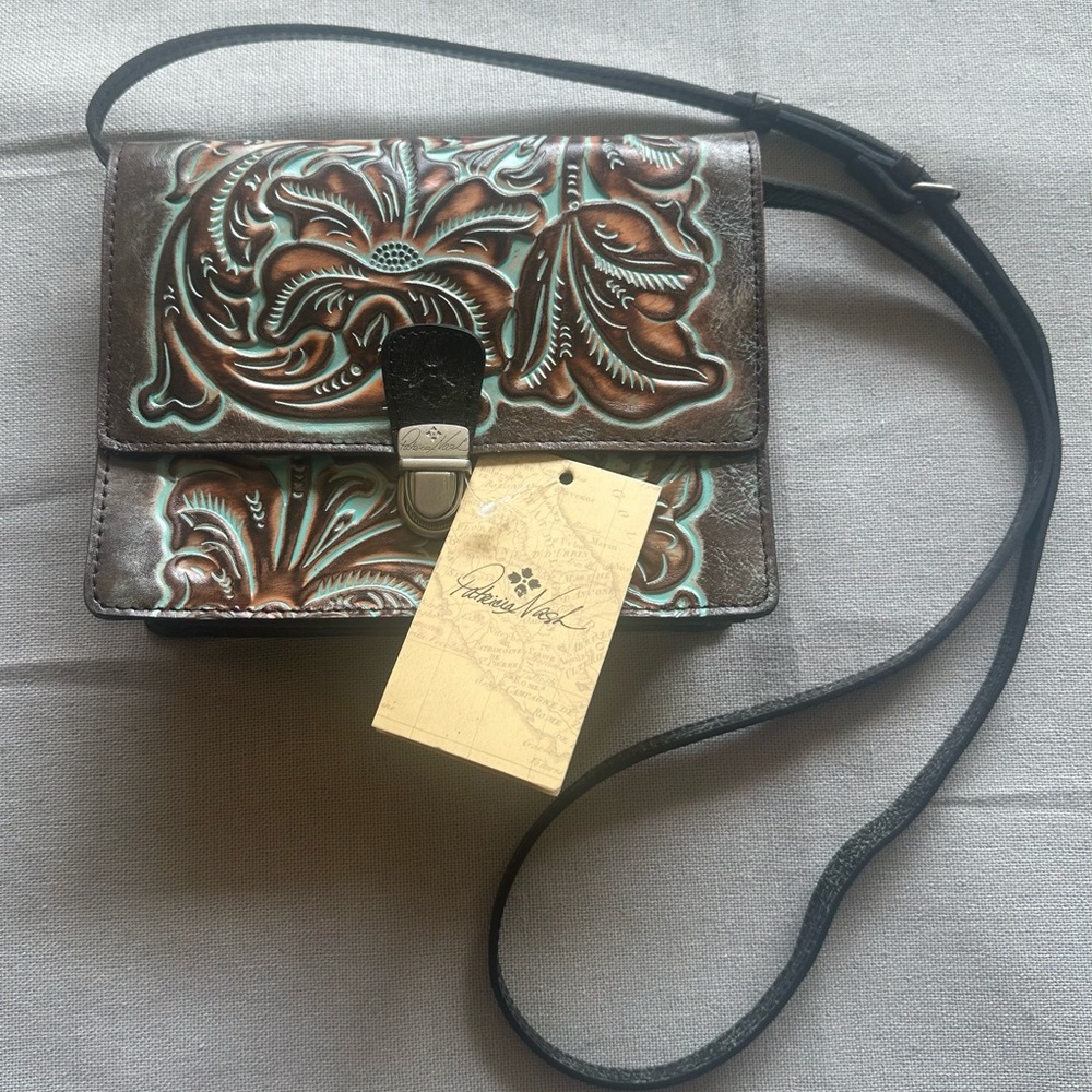 Patricia Nash Locri Tooled Leather Crossbody Purse - Picture 10 of 10